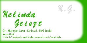 melinda geiszt business card